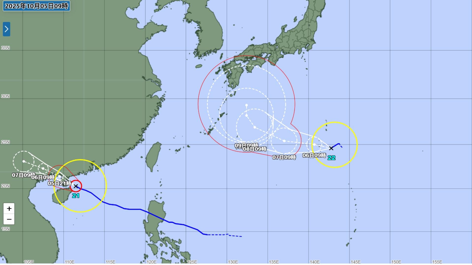 台風情報】台風22号が日本列島に接近中 最新予想進路 気象庁 | 長崎の