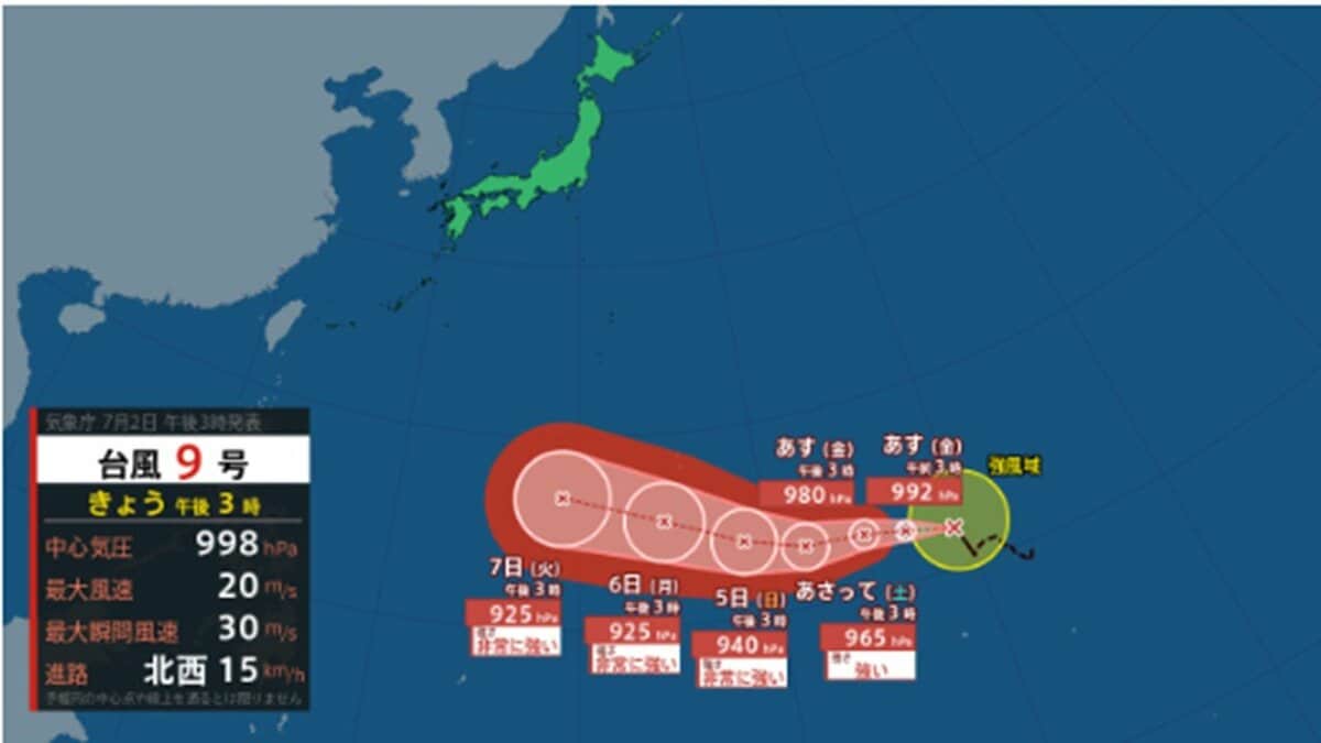 台風情報】あすにはダブル台風になるか 台風9号(バービー)は今後「非常