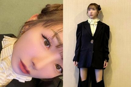 加護亜依 】 モノトーンのシックな装いでファンを魅了 トークショーで