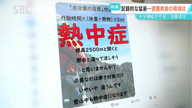 相次ぐ夏山遭難 遭難の原因別では「疲労」や「転倒」が多く 暑さに注意 「水分が足りなくてバテてしまう登山者」 必要な水分やカロリーの目安は「体重×行動時間×5」|TBS NEWS DIG