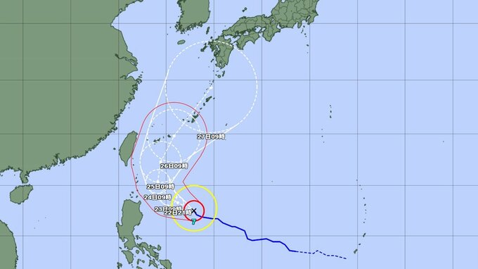 【台風情報】非常に強い台風7号(メーカラー)　今後は右にカーブし沖縄接近の可能性...このあとの勢力と進路を詳しく　今後の全国の天気を画像で　気象庁　|　山形のニュース│TUYテレビユー山形