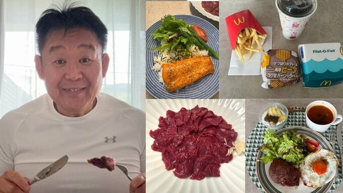 【 花田虎上 】1日3食の 豪快メニュー を公開　“朝ステーキ” から “夜の馬刺し” まで　「パワーチャージ」「元気が出そうです」|TBS NEWS DIG