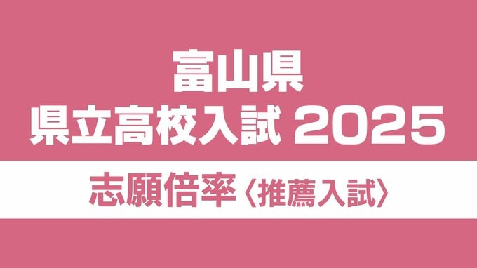 県立高校推薦入試【2025年度】志願倍率は0.85倍（2月4日正午現在）1996年度以降 “過去最低”　富山県 　|　富山のニュース｜天気・防災｜チューリップテレビ