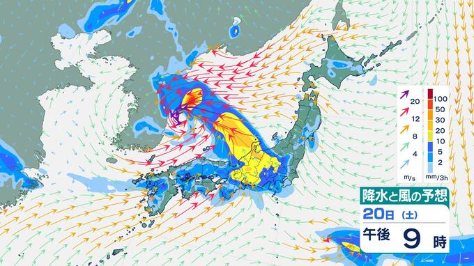 【大雨】梅雨前線が北上…警戒エリアは「西から東へ」 21日(日)は東日本でも激しい雷雨のおそれ【雨風シミュレーション】|TBS NEWS DIG