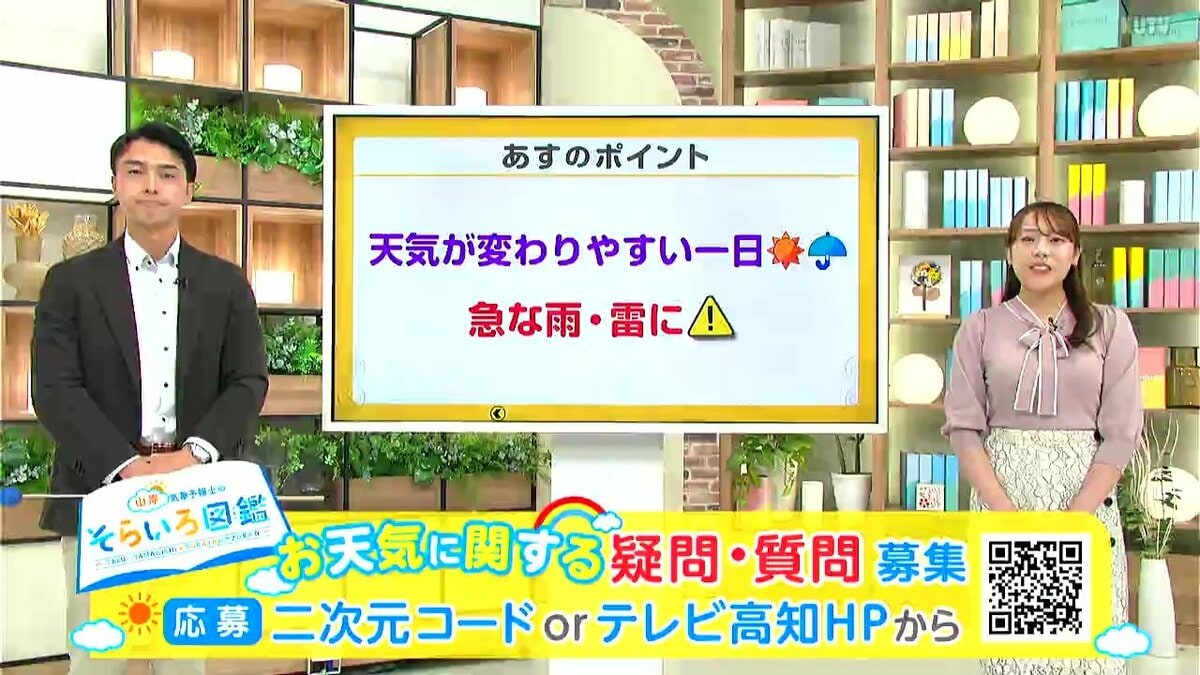 高知の天気　13日　天気の急変に注意　山岸拓気象予報士が解説