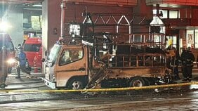 「車が燃えながら走っている」焼き芋の移動販売トラック そのまま消防署へ駆け込み消火活動　熊本市|TBS NEWS DIG