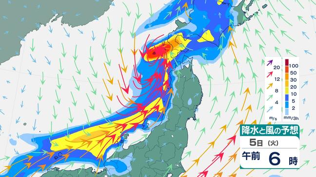 【大雨情報】多いところで1時間に40mmの雨量予想…警報級の大雨となる可能性も　東北地方　【雨風シミュレーション】低気圧が津軽海峡付近を通過する見込み|TBS NEWS DIG