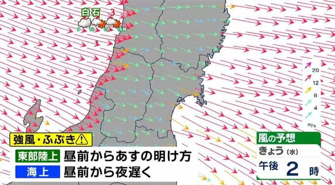最高気温も5℃に届かず厳しい寒さに　強い寒気で気温大幅ダウン＋強風にも警戒必要【14日雨・雪雲・風シミュレーション】tbc気象台|TBS NEWS DIG