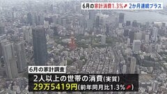 6月の家計消費+1.3%　2か月連続でプラス| TBS CROSS DIG with Bloomberg