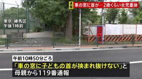 【速報】車の窓に首挟まれ2歳くらいの女児が意識不明の重体　東京・練馬区|TBS NEWS DIG