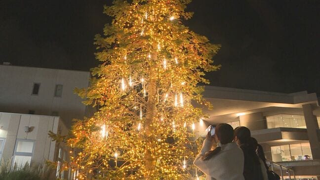 空から降ってくるようなつららを演出 梅光学院大学でクリスマスツリー点灯式 山口・下関|TBS NEWS DIG