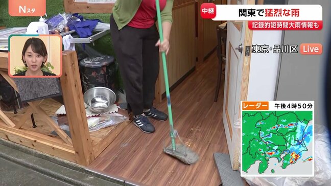 関東で猛烈な雨 ゲリラ雷雨発生　東京・品川区東大井 商店街で床上浸水　復旧作業続く|TBS NEWS DIG