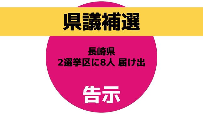 【長崎県議会議員 補欠選挙】告示 2つの選挙区に合わせて8人が立候補を届け出(30日正午現在)|TBS NEWS DIG