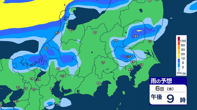 【大雨情報】関東甲信　“警報級の大雨の可能性”　大気の非常に不安定な状態続く　6日夜遅くにかけ　【雨のシミュレーション画像掲載】　関東北部・関東南部80ミリ　甲信100ミリ　気象庁|TBS NEWS DIG