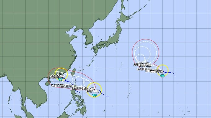 【台風情報】トリプル台風の今後は？ 17号、18号は非常に強い台風になる見込み  このあとの勢力と進路を詳しく　今後の天気を画像で　気象庁|TBS NEWS DIG