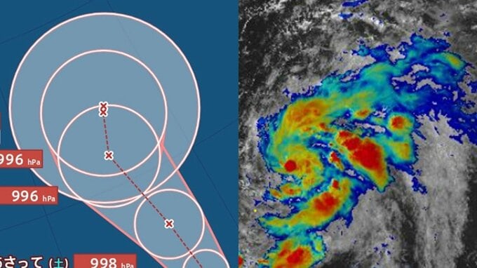 【台風のたまご情報】「熱帯低気圧b」が発生　最大瞬間風速25m/sの台風に？　24時間以内に発達して新たな台風が発生か…　時速10kmでノロノロ北上中　予想進路図／雨と風の予想シミュレーションあり|TBS NEWS DIG