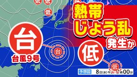 【台風情報】新たな「熱帯じょう乱」発生か  日本の南へ北上する予想も　大型で非常に強い「台風９号」沖縄県八重山地方直撃へ【雨風シミュレーション１７日（金）まで／全国各都市の週間予報】台風９号（バービー）気象庁進路予想|TBS NEWS DIG
