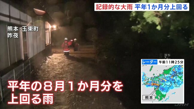 熊本県 大雨特別警報 7市町に発表　同じ場所で猛烈な雨降り続く 災害の危険度が急激に高まるおそれ|TBS NEWS DIG