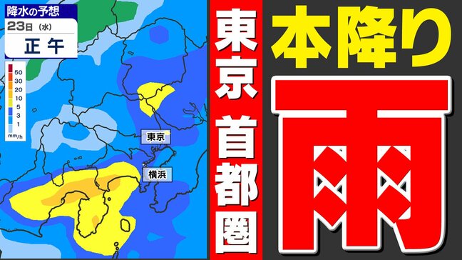 【東京 大阪 名古屋 本降りの雨】西から下り坂  大阪も雨が降り出す【東京 名古屋 雨は何時から？】雨のシミュレーション２２日（火）～２３日（水）【朝の通勤・通学時は《時間に余裕》を持って】|TBS NEWS DIG