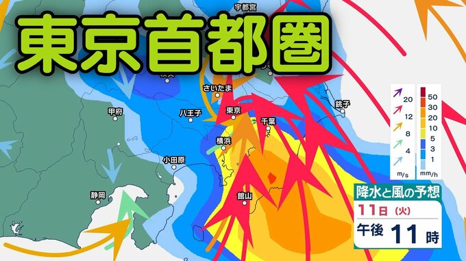 【東京首都圏】関東の東から上陸へ「台風15号」の影響は？「東京・神奈川・千葉・埼玉・茨城」お盆期間14日（金）にかけて1時間ごと雨・風シミュレーション【気象庁11日午後4時38分発表】|TBS NEWS DIG