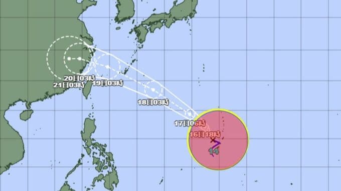 【台風情報】大型の台風１４号発生　気象庁の予想進路詳しく　秋雨前線を刺激し大雨のおそれ　|　鹿児島のニュース｜MBC NEWS｜南日本放送