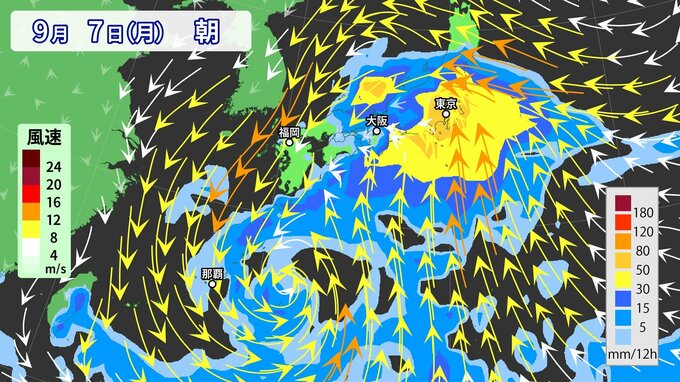 【台風情報】迷走気味の台風24号（クロヴァン）が再接近　東北･関東甲信･東海で「線状降水帯」発生のおそれ　17日（木）までの雨風シミュレーション　【気象庁6日17時05分発表】|TBS NEWS DIG