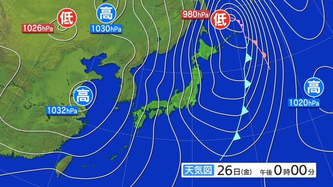 26日夜遅くにかけて雪を伴った西よりの強風に注意を　暴風雪に関する岩手県気象情報|TBS NEWS DIG