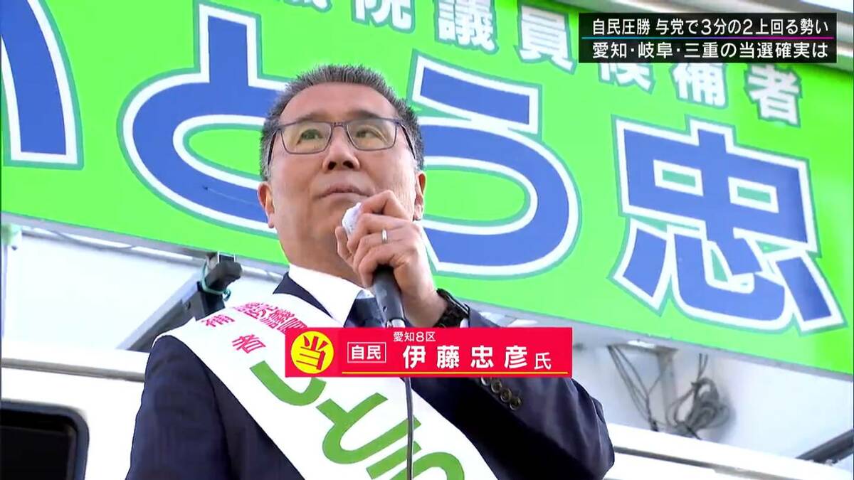 【衆議院選挙】愛知8区 伊藤忠彦氏（自民）に当選確実
