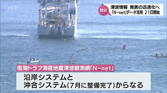 津波情報の発表の迅速化や精度向上　津波観測網（NｰNet）沖合システム　今月２１日から活用開始|TBS NEWS DIG