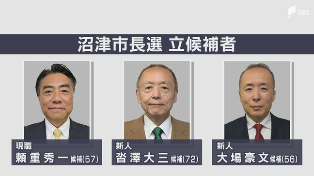 沼津市長選告示 現職と新人2人が立候補…三つ巴の選挙戦へ 4月26日投開票＝静岡|TBS NEWS DIG