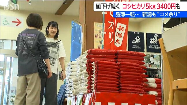 在庫は過去10年で最大水準 高値による“コメ離れ” 新潟県内でもコメ価格の下落続く|TBS NEWS DIG