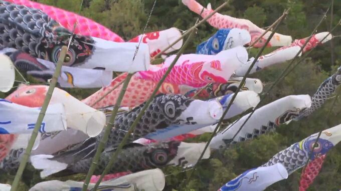 20年ほど前から続く「こいのぼり」掲揚　約60匹が空を泳ぐ姿に園児が声援|TBS NEWS DIG