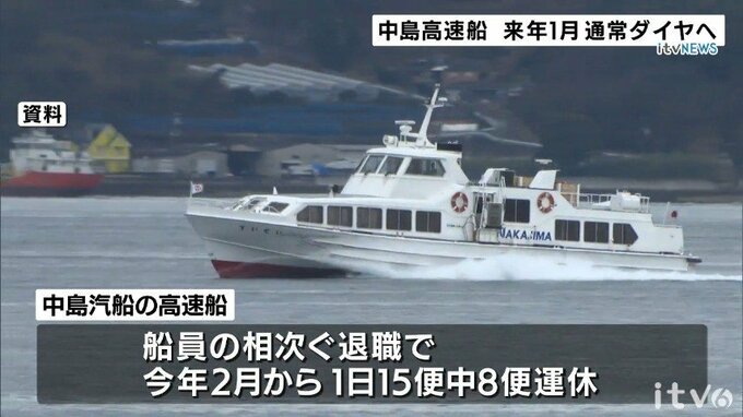 船員不足で1日15便中8便が運休 中島汽船の高速船  人員確保にめど「船長育成にあと３か月」 通常ダイヤに戻るのは来年1月中 愛媛・松山市|TBS NEWS DIG