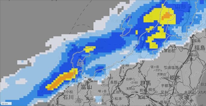 【大雨情報】新潟県と石川県は8日明け方にかけて線状降水帯発生の可能性　北陸地方は雷を伴って非常に激しい雨が降り大に…【雨と風のシミュレーション】　|　富山のニュース｜天気・防災｜チューリップテレビ