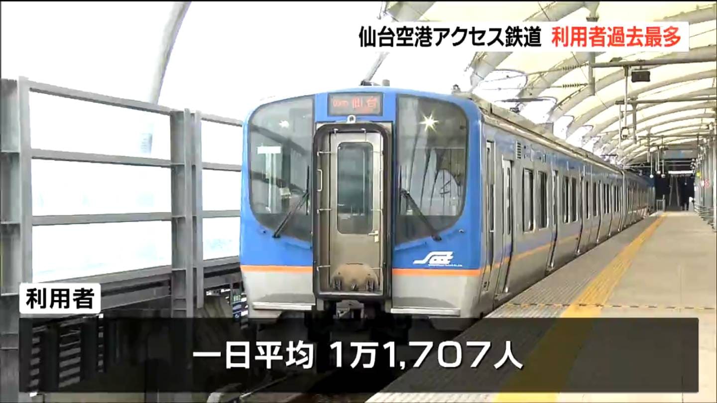 仙台空港アクセス鉄道 利用者427万人で過去最多 | TBS NEWS DIG