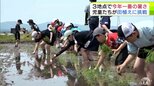田んぼは「しゃっこくて泥が足につく」 夏日観測で今年一番の暑さになった所もあった青森県 つがる市では児童が昔ながらの田植えに挑戦! 慣れない泥に苦戦しながらも「おもしろかった!」|TBS NEWS DIG