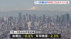 7月-9月期のGDP改定値 年率2.3％のマイナスに下方修正　企業の設備投資がマイナスに転じる| TBS CROSS DIG with Bloomberg