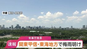 【速報】関東甲信・東海で梅雨明け 平年と比べ1日遅い梅雨明けも去年と比べると3週間位遅く|TBS NEWS DIG