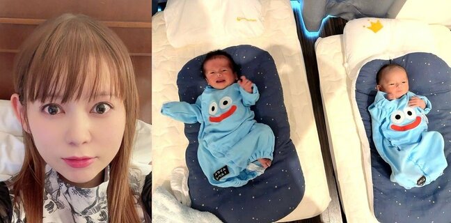 【 中川翔子 】 「スライムたちがあらわれた!」「スライム服! 双子に着せるの夢で」「ついに今日着せるの叶いました! スライムレベル1って書いてある最高」|TBS NEWS DIG