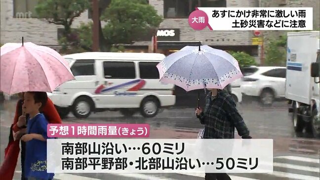 活発な雨雲の影響　宮崎県内はあすにかけて非常に激しい雨が降るおそれ　土砂災害などに注意を(9日午後6時現在)|TBS NEWS DIG