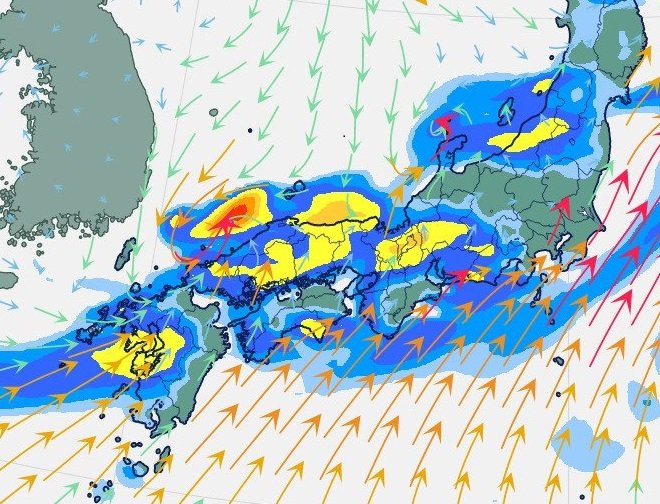 【大雨情報】近畿地方は、11日夜遅くにかけて、局地的に雷を伴った非常に激しい雨が降る見込み　土砂災害、低い土地の浸水、河川の増水に十分注意を『警報級の大雨』の可能性も【雨風シミュレーション】　|　富山のニュース｜天気・防災｜チューリップテレビ