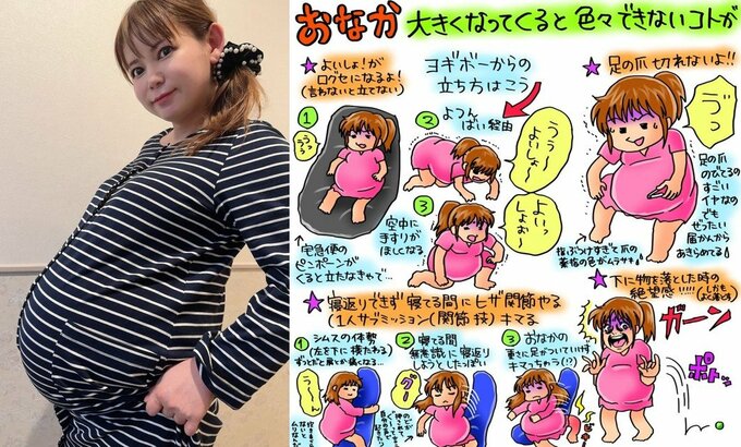 【 中川翔子 】 「お腹大きくなると大変だったことを描いてみました」　妊娠中の体験を「絵日記」で紹介|TBS NEWS DIG