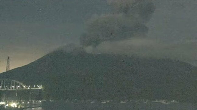 桜島が未明に噴火　噴煙1100ｍ【きょう13日の降灰予報】鹿児島|TBS NEWS DIG