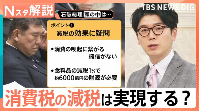 消費税の減税は実現する? ぶれる石破総理の発言 本音は? 減税があるとしたら いつ、どれくらいの規模?【Nスタ解説】|TBS NEWS DIG