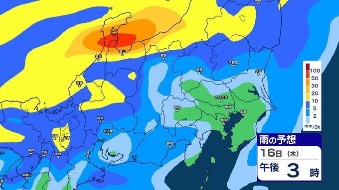 関東甲信　16日昼過ぎから夜遅くにかけ　大気の状態が非常に不安定に【雨のシミュレーション画像】落雷・突風・急な強い雨・ひょうに注意　気象庁（15日午後3時半発表）　|　SBC NEWS | 長野のニュース | SBC信越放送