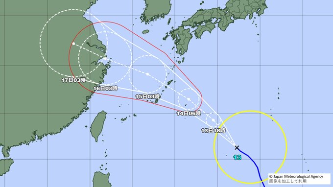 【台風情報】台風13号 3連休に965ヘクトパスカルの“強い勢力”で直撃か 最大瞬間風速50メートルの猛烈な風が吹く見込み【最新進路予想】|TBS NEWS DIG