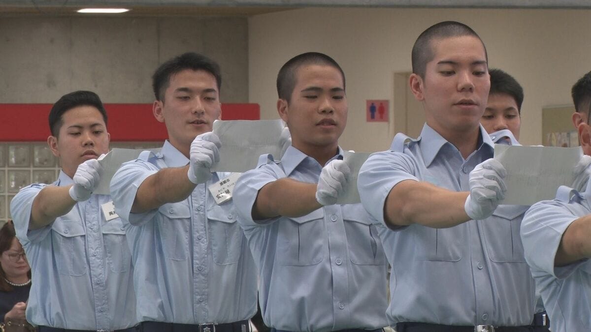 県消防学校で入校式　51人が消防士への第一歩