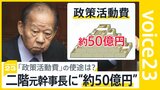 「政治とカネ」 二階元幹事長に“約50億円” 野党が追及する 巨額「政策活動費」の使途は？【news23】|TBS NEWS DIG