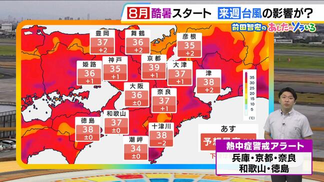 【近畿の天気】8月1日（土）は酷暑日に迫る暑さ　灼熱の日ざし対策が必須　引き続き雨の所はほとんどなし|TBS NEWS DIG