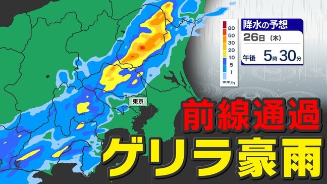 【東京首都圏 ゲリラ豪雨に注意】激しい雨のおそれ 予想雨量は 雷の確率は？【雨シミュレーション・警報の可能性がある地域】気象庁発表を詳しく 東京・神奈川・埼玉・千葉・群馬・栃木・茨城「大雨に関する気象情報 」|TBS NEWS DIG